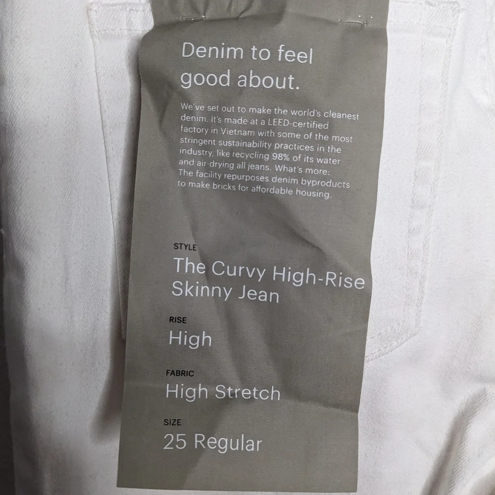 EVERLANE Curvy Authentic Stretch High-Rise Skinny Jean Black NEW Size 25 Regular - Picture 6 of 8